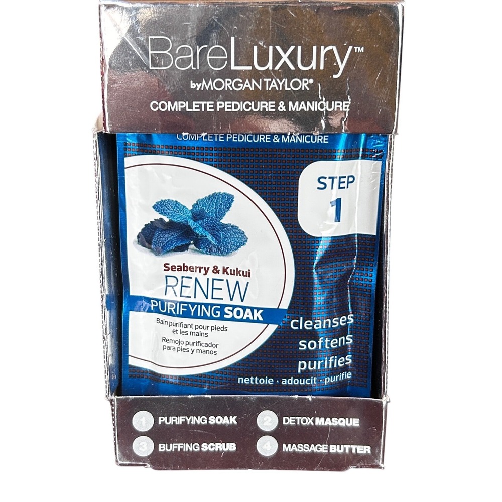 New Morgan Taylor Luxury Renew Seaberry Kukui 4-Step Pedicure Manicure Set 51317